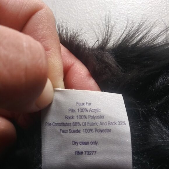 Jennifer Lopez black faux suede faux fur women's size XL vest - Picture 13 of 13